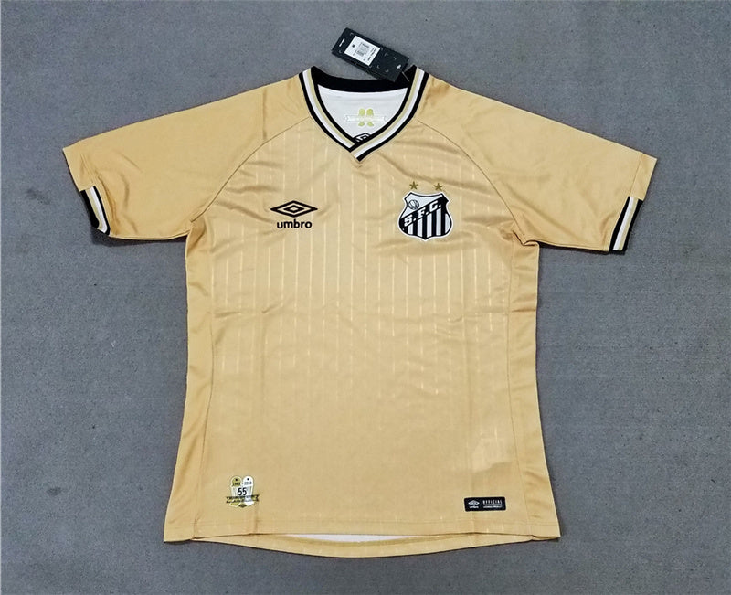 Santos second away gold soccer jersey Style 2