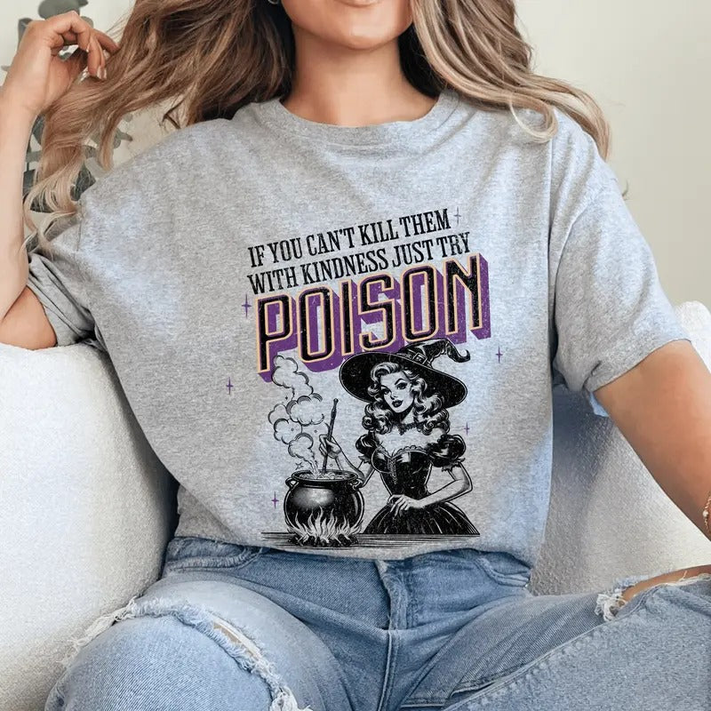 Sarcastic Adult Humor Halloween Shirt. Witchy Vibes Softstyle Halloween Unisex Graphic T-Shirt.