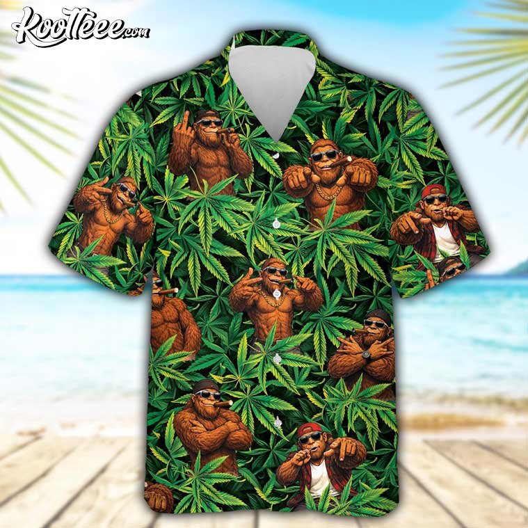 Sasquatch Cool Vibing Funny Bigfoot Hawaiian Shirt