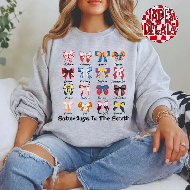 Saturdays in the South SEC Crewneck Sweatshirt T-Shirts, Hoodie | InkThreadWorks.com