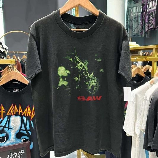 Saw Jigsaw Movie Shirt, Saw Movie Vtg 90's Black Unisex T shirt S-5XL KH13645 Cotton Menswear