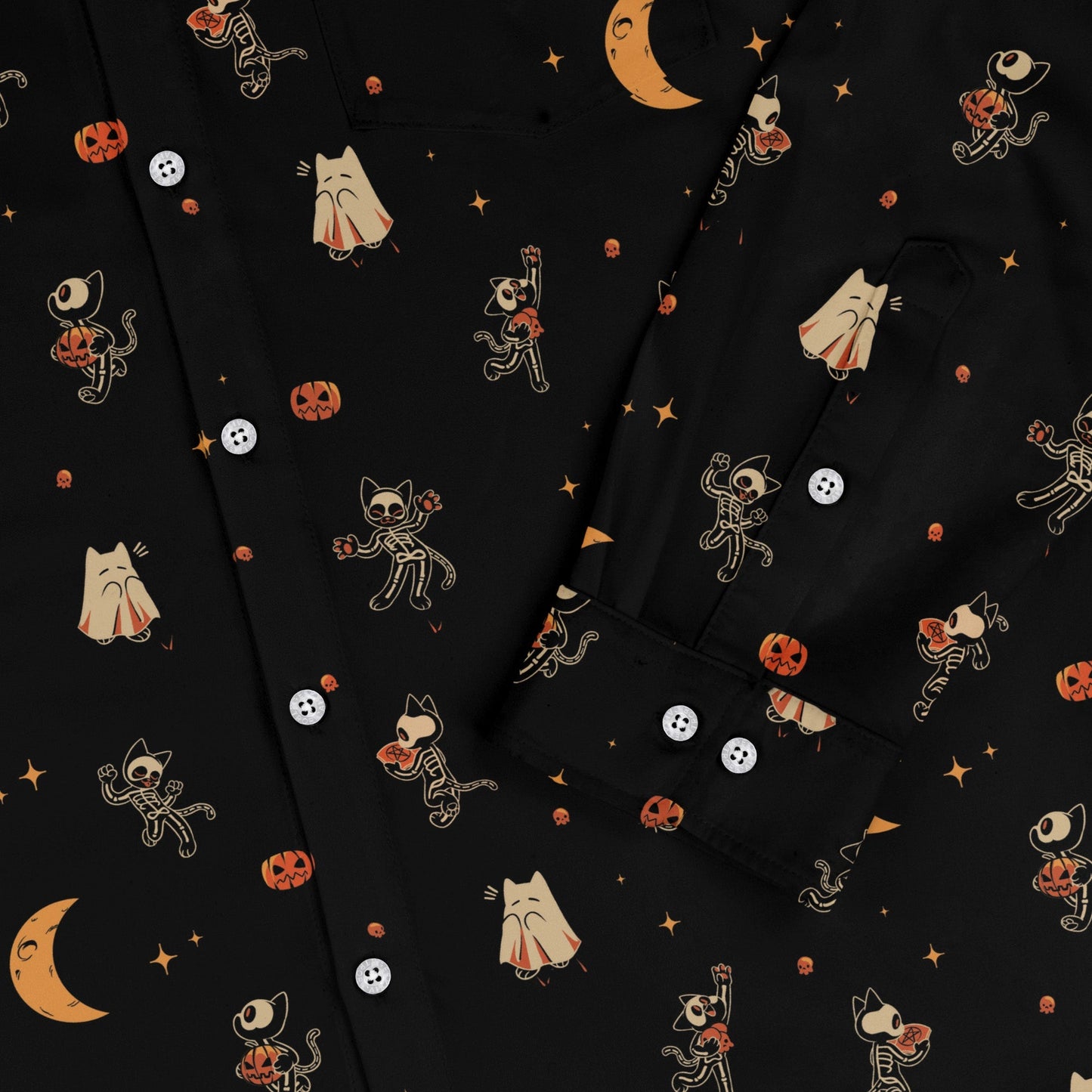 Scaredy Cats Long Sleeve Button Up Shirt