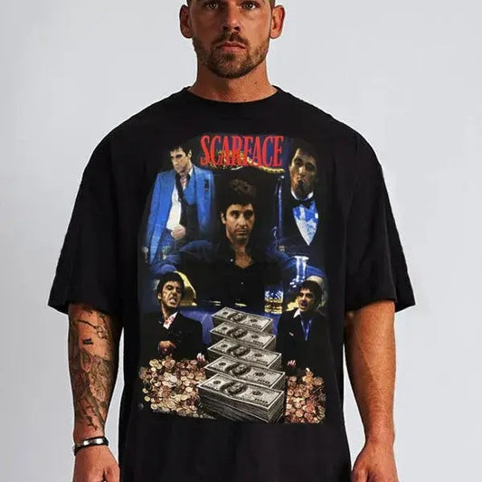 Scarface Money Black T Shirt Movie T Shirts, Classic Horror Gift, Halloween Tee