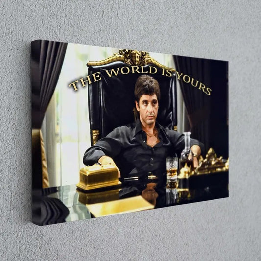 Scarface The World Is Yours Edtion Reproduction Canvas Print Fine Art Photography,Art Canvas Poster Wall Decor Canvas Wall Art Home Handmade
