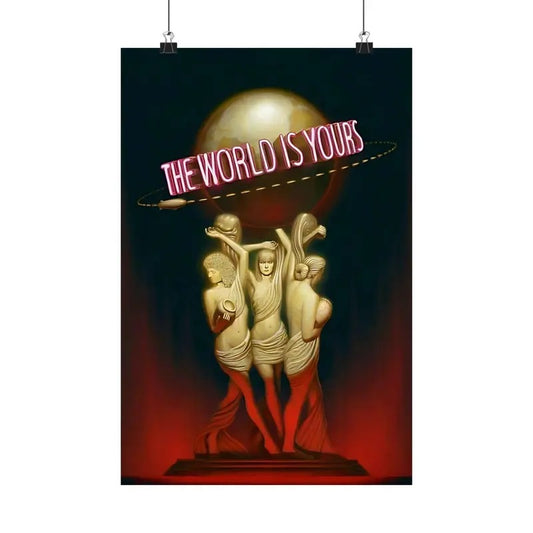 Scarface the World Is Yours Globe Statue Print Premium Poster Wall Art