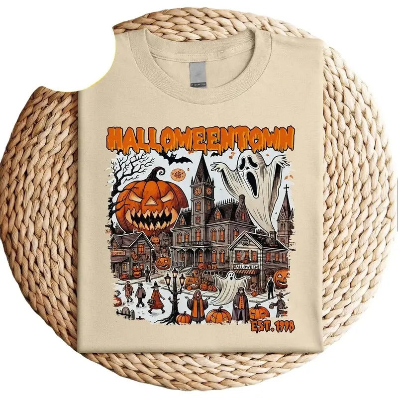 Scary Halloweentown Est 1998 Pumpkin Ghost  Shirt, Halloweentown Spooky Ghost Pumpkin T-shirt and Sweatshirt for men &...