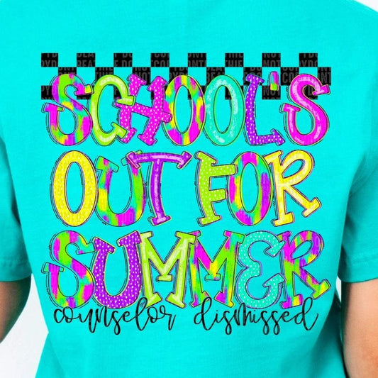 Schools' Out Counselor DTF Transfers - THIS IS NOT A SHIRT Hoodie, Sweatshirt | InkThreadWorks.com