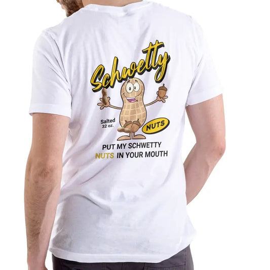 Schwettly Nuts T-Shirt Unisex Cotton Casual T-Shirt with Graphic Design Featuring "NUTS" and "Salted 9 oz" Text
