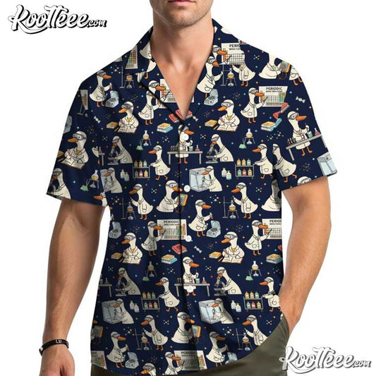 Science Teacher Goose Funny Chemistry Lab Aloha Hawaiian Shirt