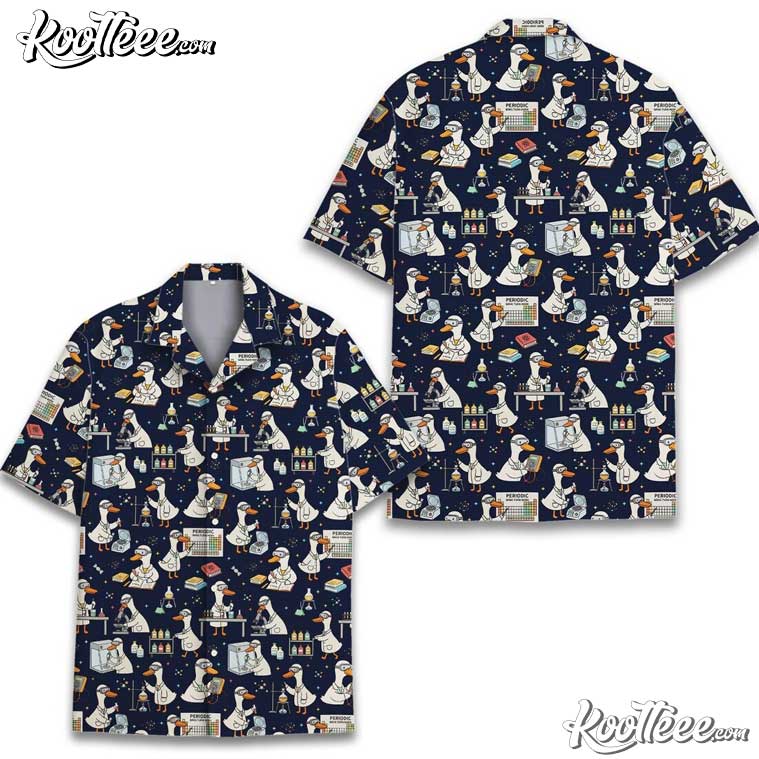 Science Teacher Goose Funny Chemistry Lab Aloha Hawaiian Shirt