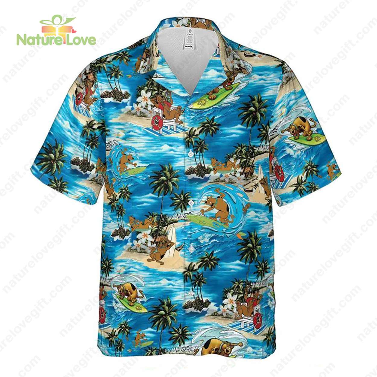 Scooby Doo Surfing Tropical Vibes Scooby Doo Hawaiian Shirt