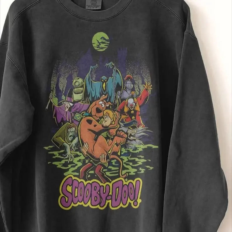 Scooby Doo Vintage Shirt, Halloween Tshirt, Scooby Doo Shirt, Halloween Gifts, Retro Halloween Hoodie, Crewneck Cotton...