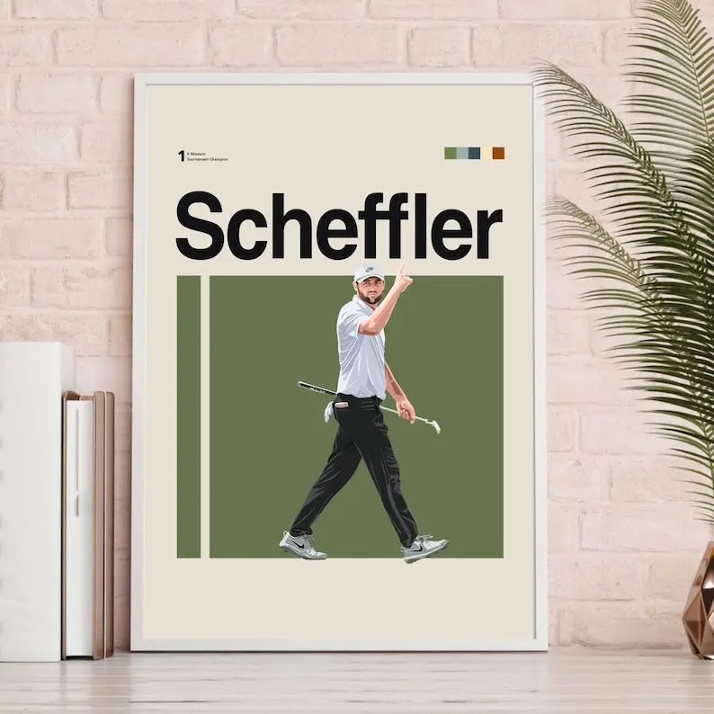 Scottie Scheffler Poster, 11x14 Minimalist, Helvetica Mid-Century Modern, Golf fans, Golf Gift, Golf Bedroom Decor, Golf Office Wall Art golf gifts for him