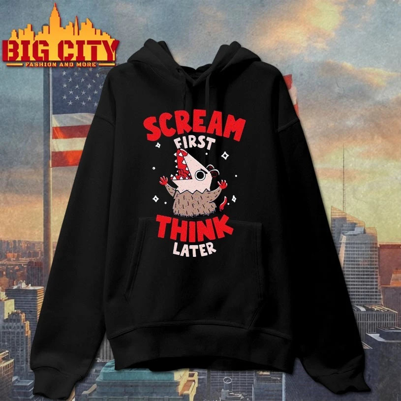 Scream First Think Later t-shirt