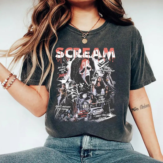 Scream Vintage Halloween Shirts, Halloween Shirts, Ghostface Shirts, Horror Movie Tee, Spooky Season Shirts, Halloween Party 2024 Shirts