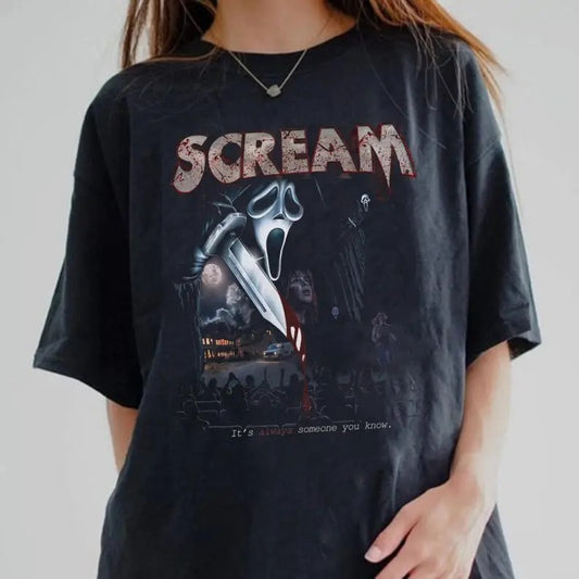 Scream Vintage Halloween Tshirt, Halloween Shirt, Ghostface Shirts, Horror Movie Tee, Halloween Party