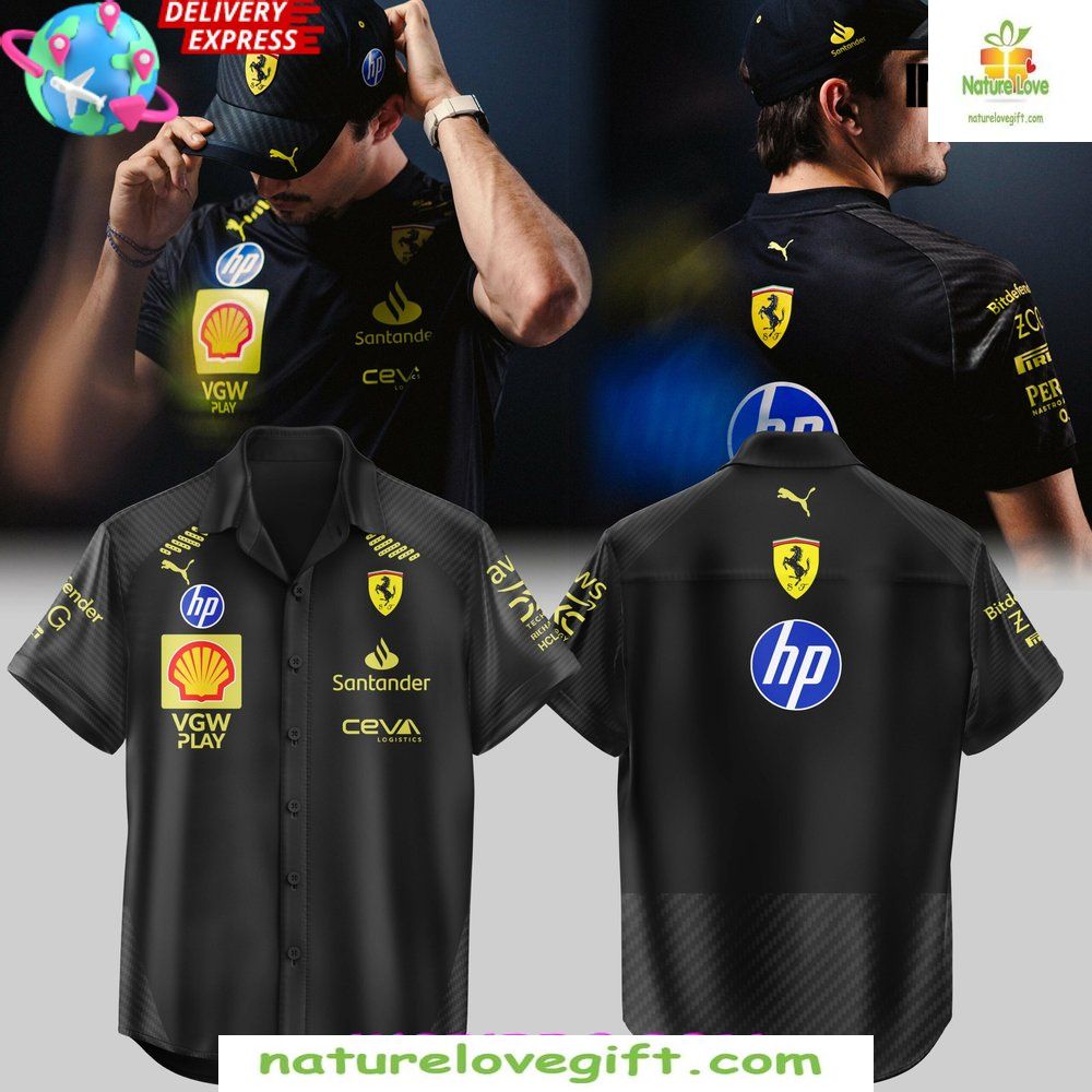 Scuderia Ferrari HP Italian GP 2026 Black Hawaiian Shirt