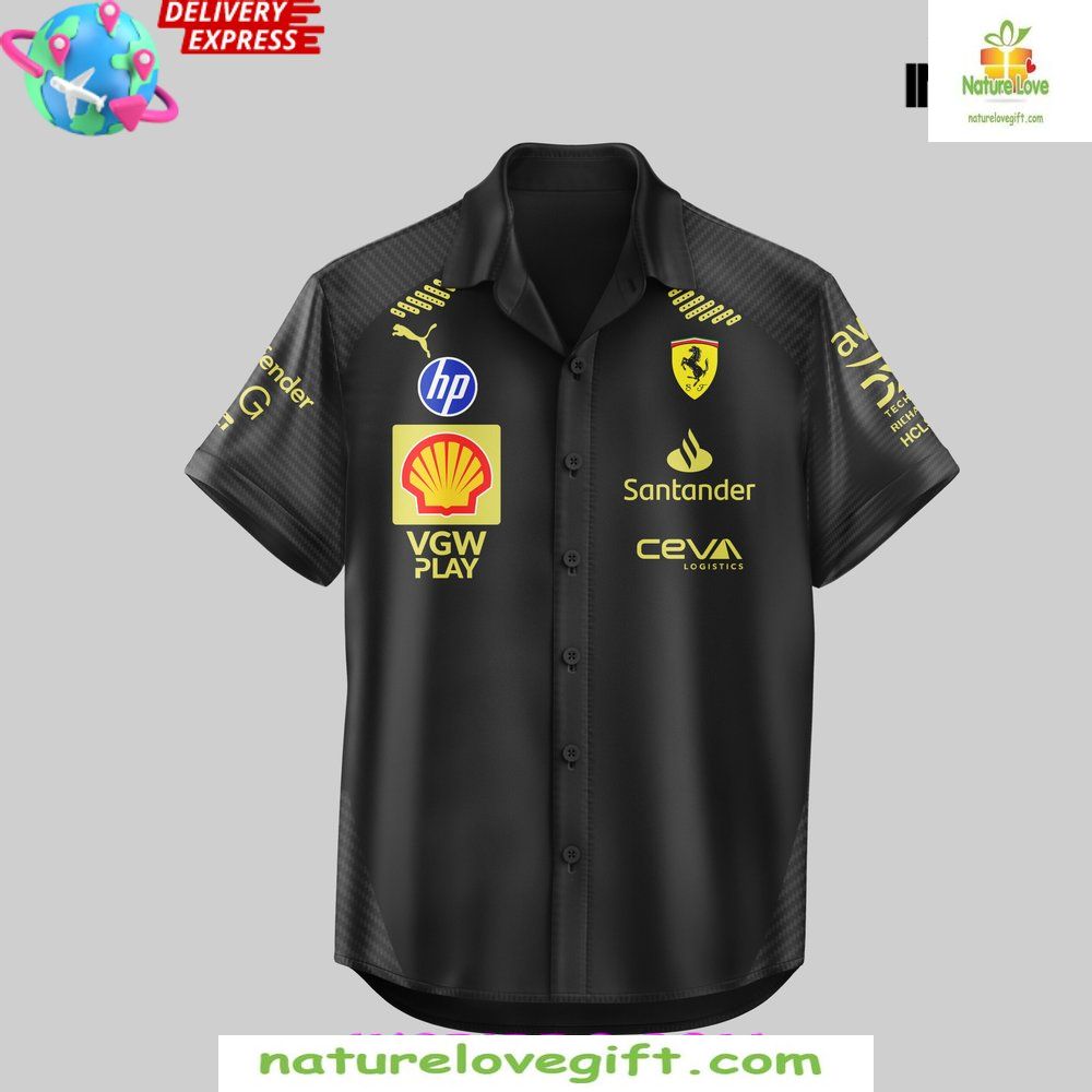 Scuderia Ferrari HP Italian GP 2026 Black Hawaiian Shirt