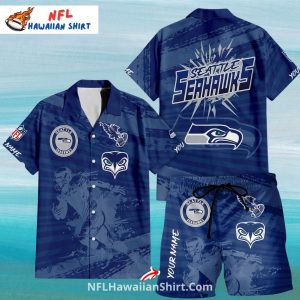 Seahawks Hawaiian Shirt And Shorts Set With Custom Name
