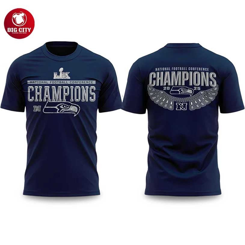 Seahawks National Football Conference Champions 2025 Two Sided Shirt