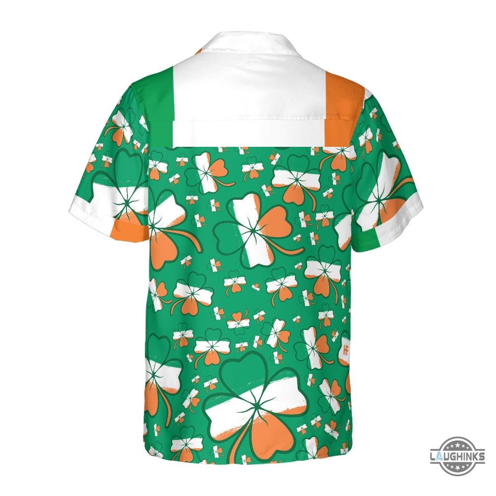 Seamless Ireland Styled Shamrock Saint Patricks Day Irish V3 Hawaiian Shirt Aloha Summer Beach Button Up Shirts And Shorts NEW