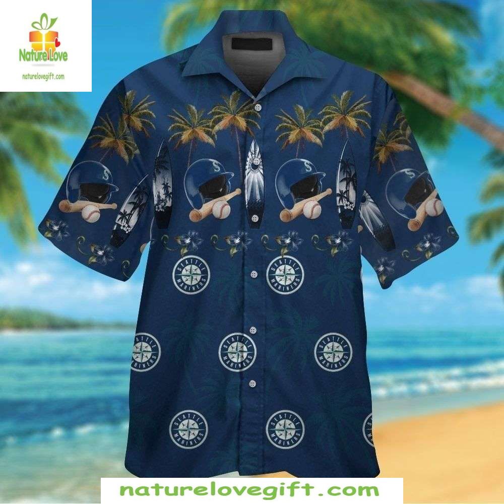 Seattle Mariners Hawaiian Shirt Baseball Surfboard Sunset MLB Apparel