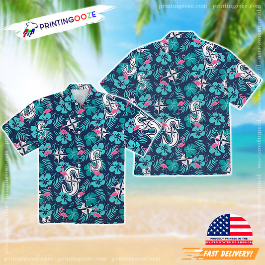 Seattle Mariners Flamingo Aloha Hawaiian Shirt
