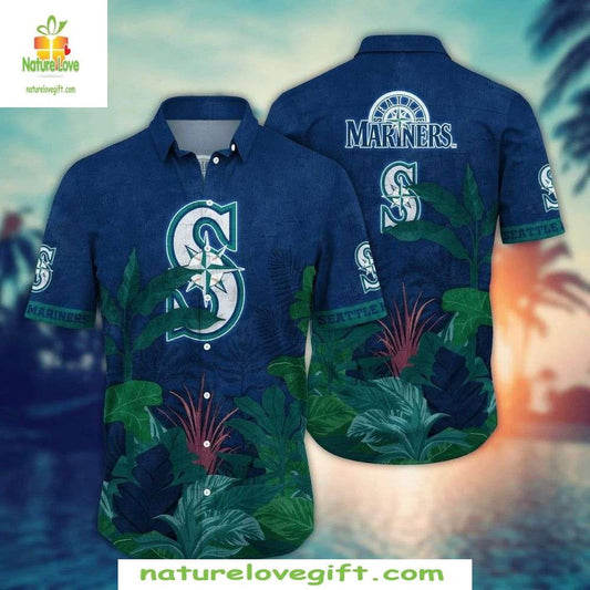 Seattle Mariners Hawaiian Shirt Midnight Palm Stylish Baseball Apparel