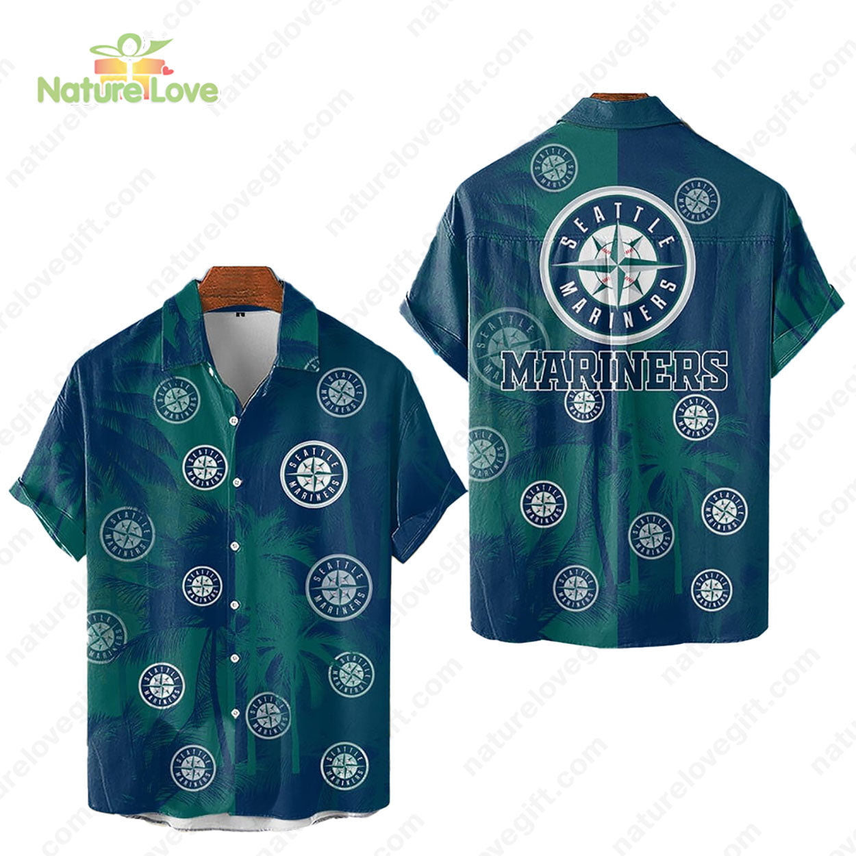 Seattle Mariners Tropical Palm Trees MLB Hawaiian Shirt