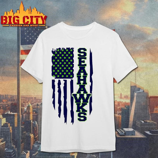 Seattle Seahawks with US Flag Shirt