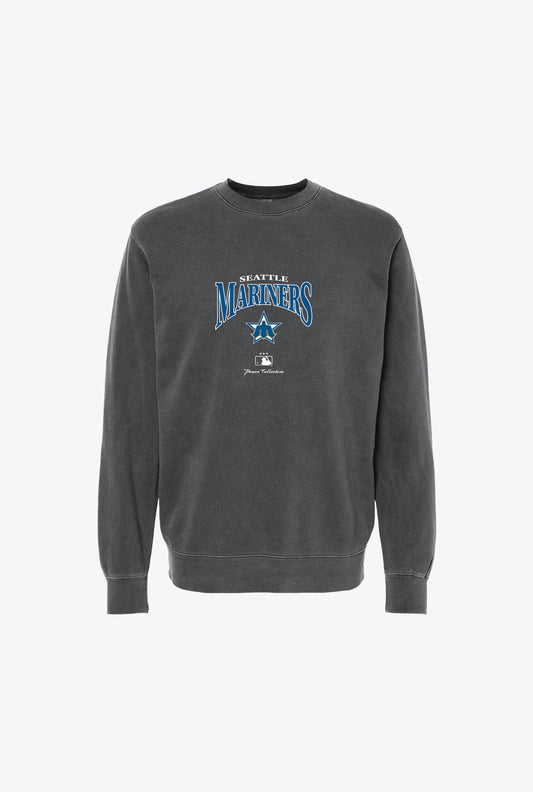 Seattle Mariners Vintage Embroidered Crewneck - Black