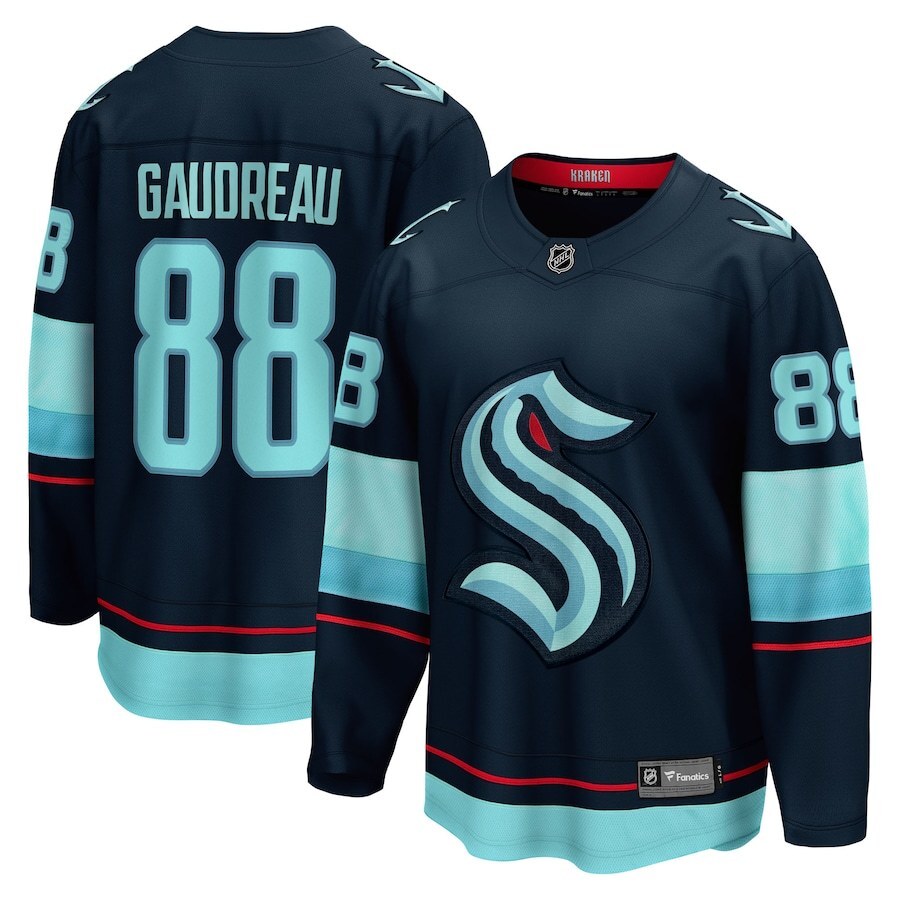 Seattle Kraken #88 Frederick Gaudreau Home Breakaway Jersey - Deep Sea Blue
