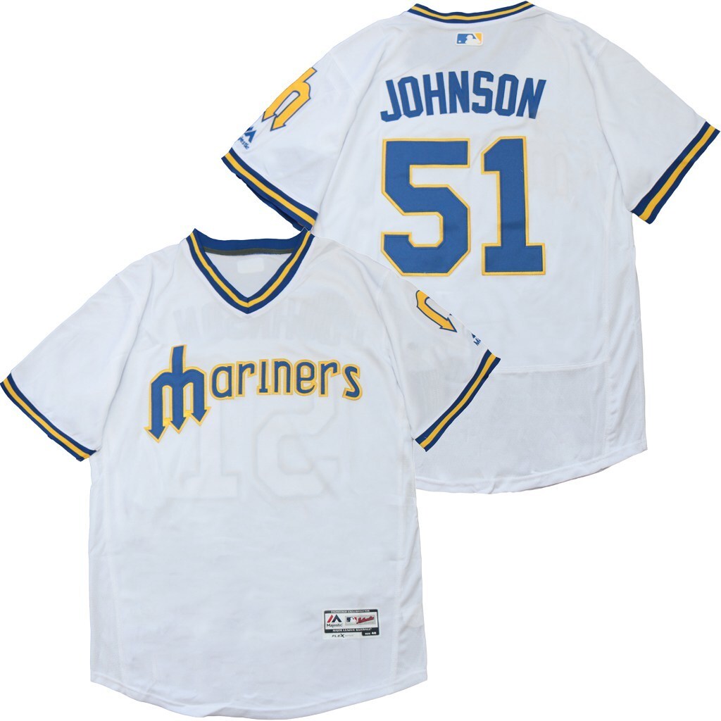 Seattle Mariners #51 Ichiro Suzuki Mariners 51 White Pullover Inverted