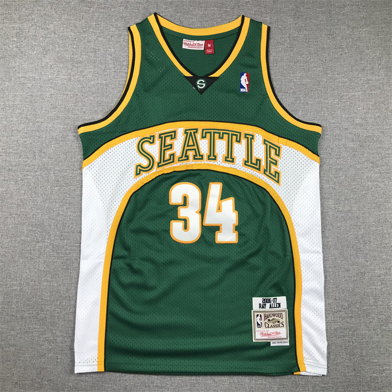 Seattle SuperSonics #34 Ray Allen Supersonics 34 Green S-XXL Style 2