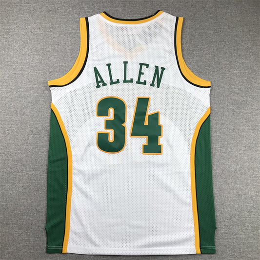 Seattle SuperSonics #34 Ray Allen Supersonics 34 White S-XXL Style 1