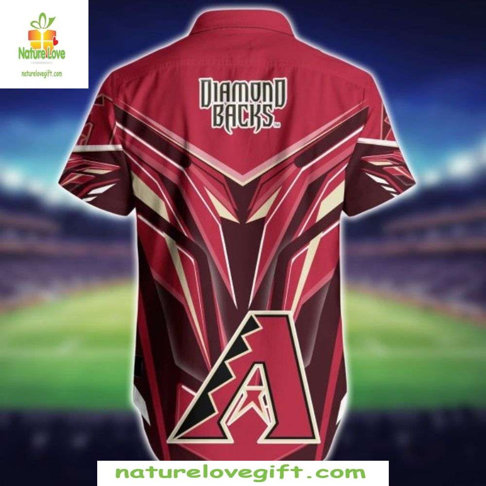 MLB Hawaiian Shirt Sedona Red Diamondback Geometric Tropical Baseball Apparel