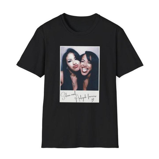 Selena & Aaliyah Unisex Softstyle T-Shirt Hot Music Graphic Shirt Trendy Unisex Tee