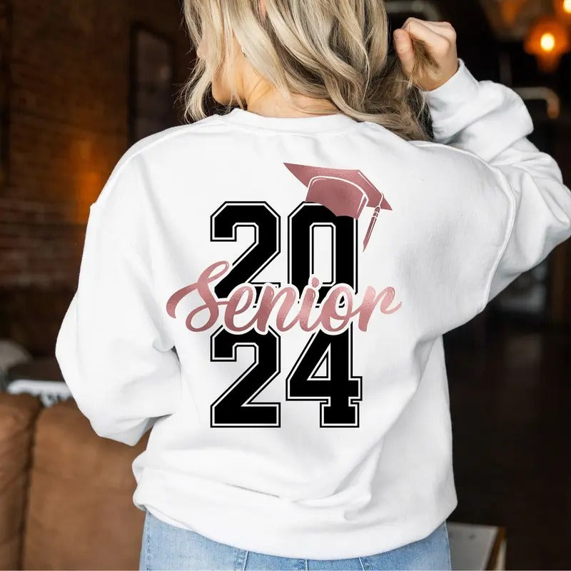 Senior 2024 Sweatshirt, Class Of 2024 Shirt, High School Graduation Gifts For Her, College Grad Gift, Graduating T-shirt,...