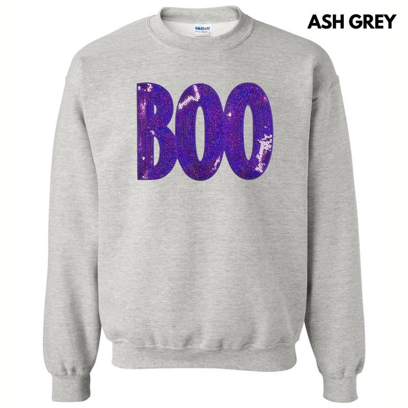 Sequin Purple Boo Patch Sweatshirt T-Shirts, Hoodie | InkThreadWorks.com