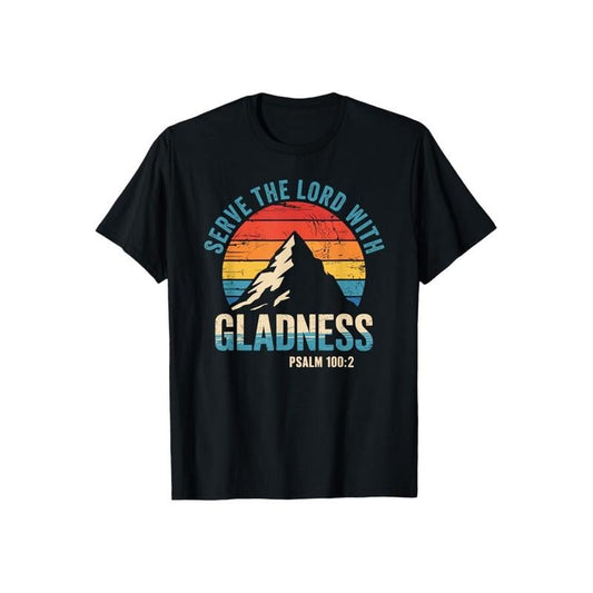 Serve The Lord With Gladness T-Shirt Pure Cotton Casual Street Style Crew Neck Short Sleeve T-Shirt Tops Trendy For Women...