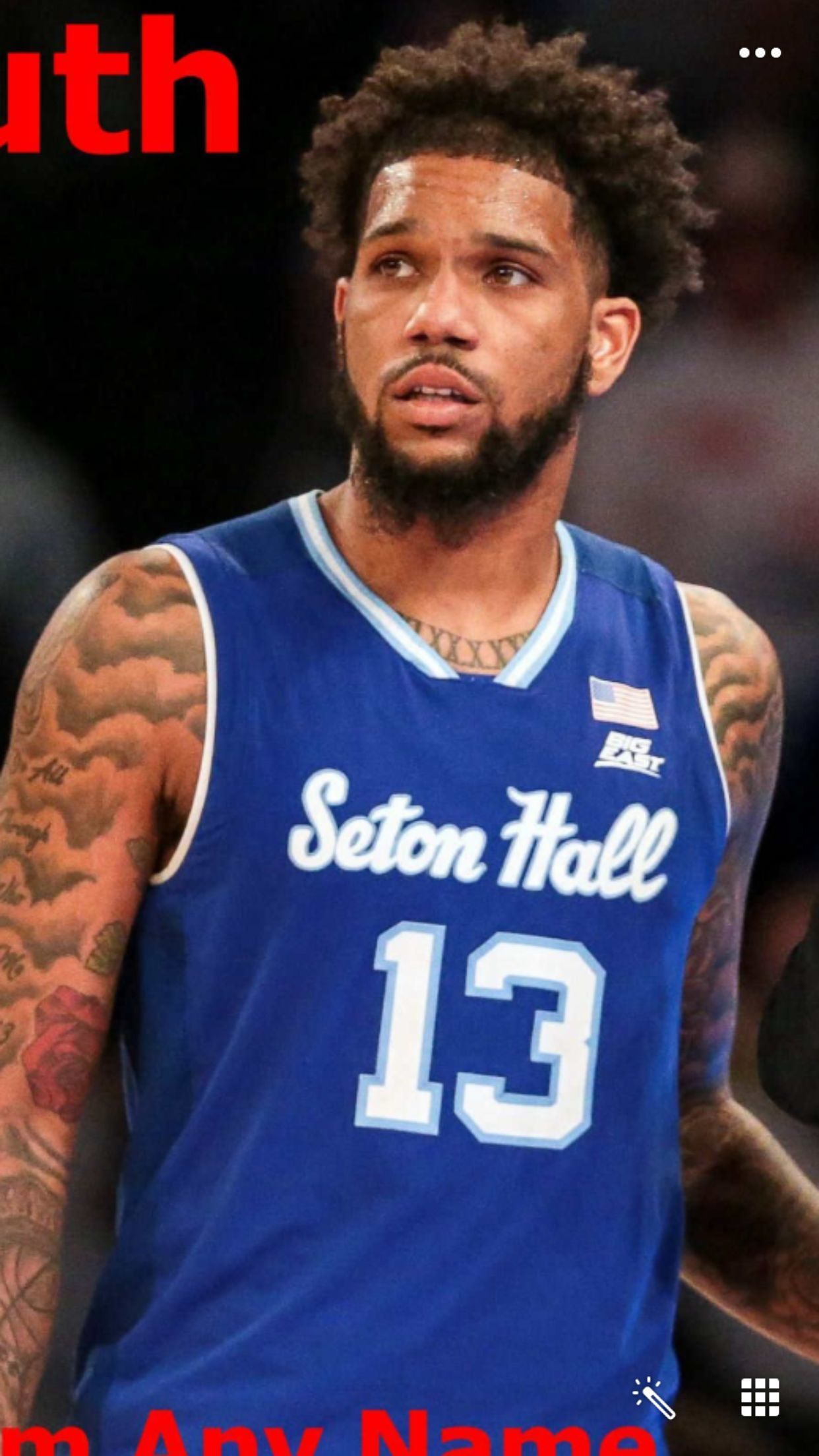 Seton Hall Pirates #13 Myles Powell Style 2