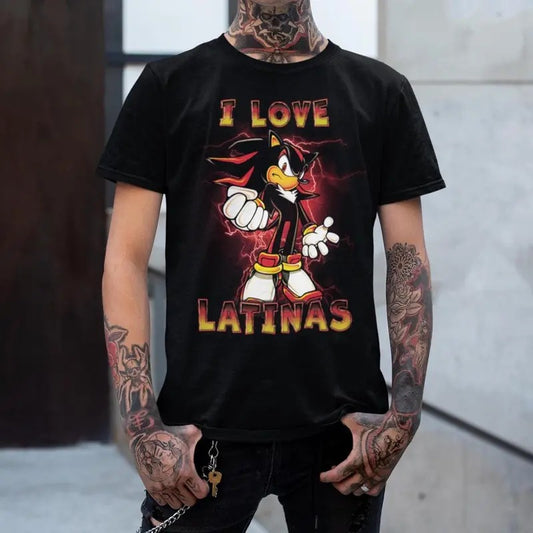 Sh4dow Loves Latinas T-Shirt Unique Vintage Meme Tee, Funny Dumb T-Shirt, Meme Shirt, Menswear Womenswear Streetwear, Graphic Movie Shirt