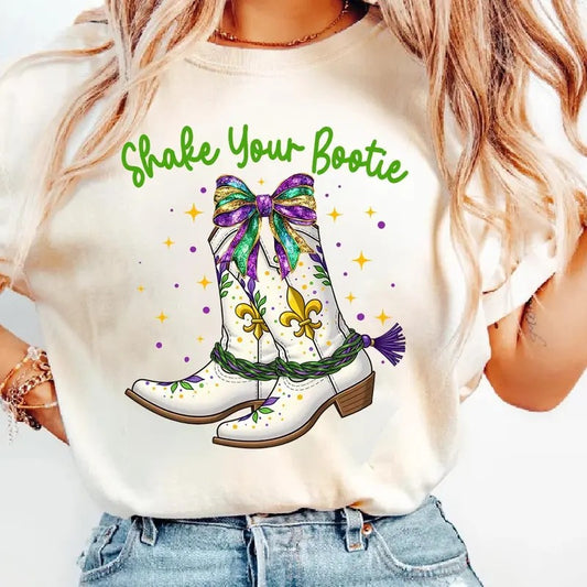 Shake Your Bootie Mardi Gras Shirt, Majorette Boots Shirt, Mardi Gras Shirt, Boots Tee, Mardi Gras Outfit, Mardi Gras...