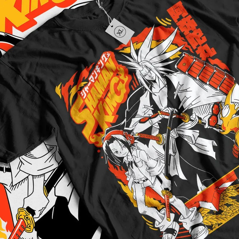 Shaman King Yoh Asakura T-Shirt 100% Cotton Tee Men's Women's Anime Lovers Shirt, Graphic Anime Tee