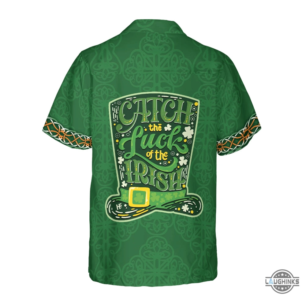 Shamrock And Green Hat Ireland Hawaiian Shirt Aloha Summer Beach Button Up Shirts And Shorts gift