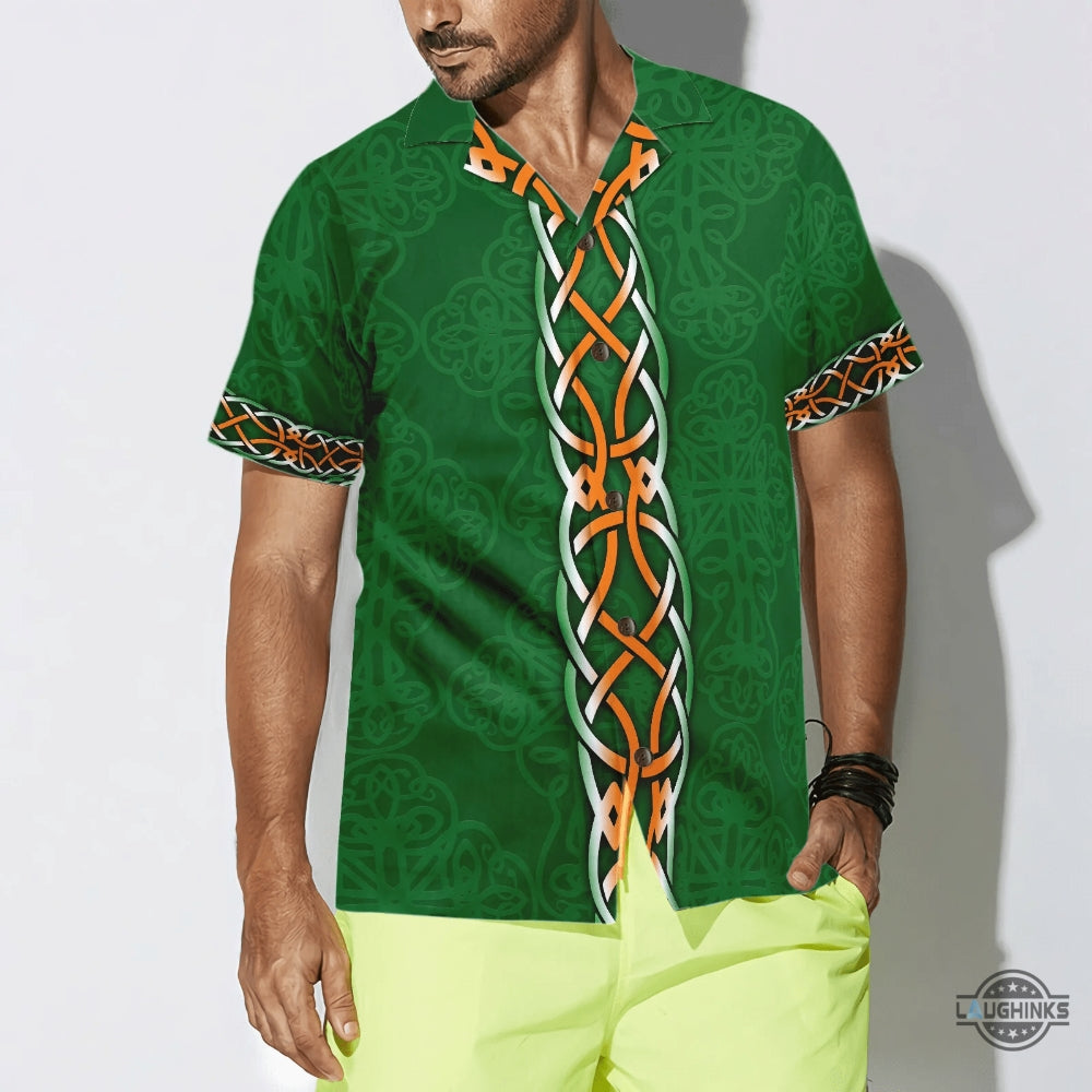 Shamrock And Green Hat Ireland Hawaiian Shirt Aloha Summer Beach Button Up Shirts And Shorts gift