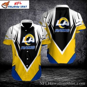 Sharp Attack LA Rams Hawaiian Shirt - White And Yellow Edge