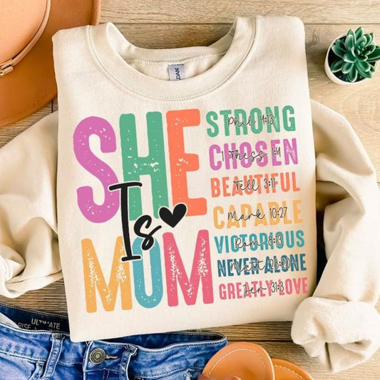 She is Mom PNG, Mom Shirt, Mom Life, Mother's Day Shirt Hoodie, Sweatshirt | InkThreadWorks.com