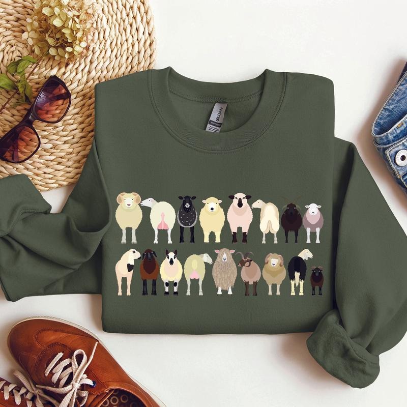 Sheep Breeds Farm Animal Lover Sweatshirt T-Shirts, Hoodie | InkThreadWorks.com