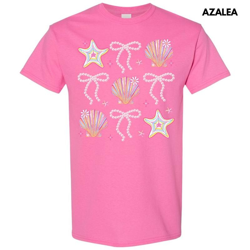 Shells & Stars Bow Collage Gildan Short Sleeve T-Shirt 'NLB' Hoodie, Sweatshirt | InkThreadWorks.com